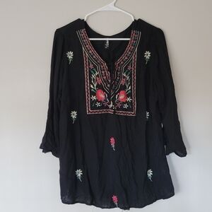 ​🖤🌸 Donna Boho Embroidered Tunic Top Size 16 🌸🖤
​